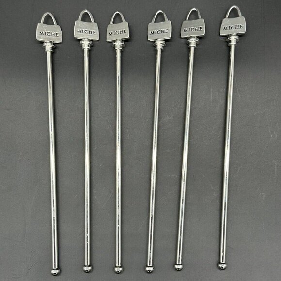 Swizzle Sticks Drink Stirrer Metal Enamel Rainbow Cocktail Bar Miche Purse Promo - Picture 2 of 5